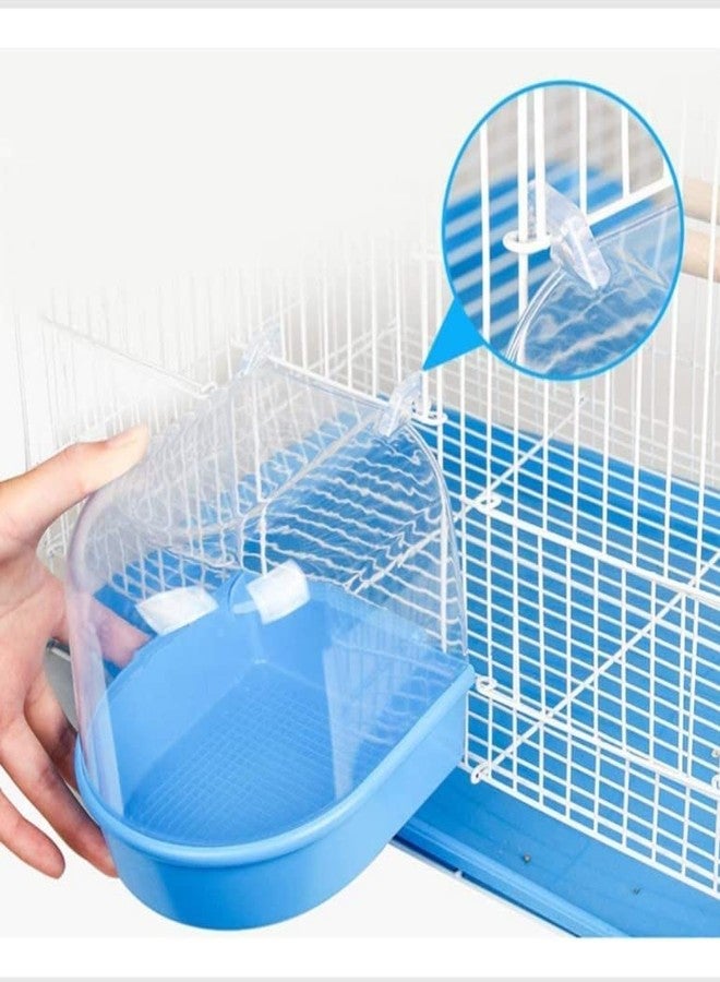 Western Era Bird Bath Box, Shower Caged, Unique & Innovative Design Bathing Tub Accessory for Pet Brids Finch Canary Parrot Lovebird (Blue) - Image 4